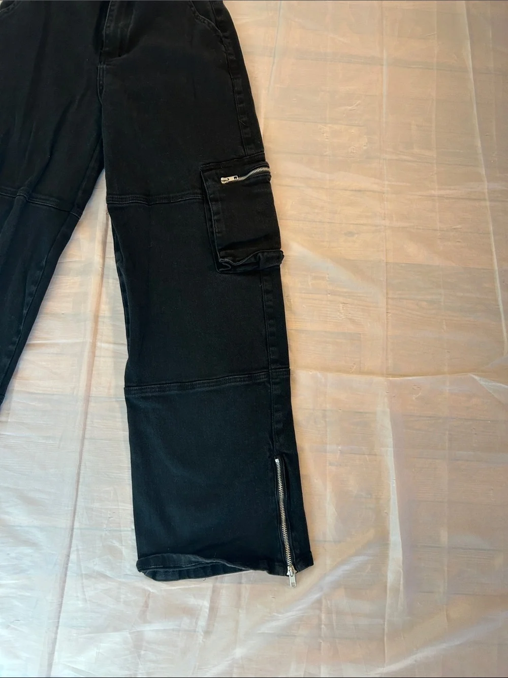 American Bazi Black Relaxed Cargo Jeans